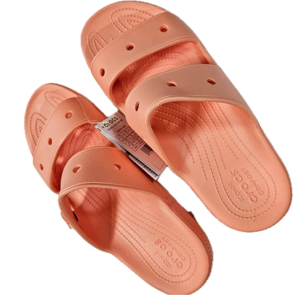 Crocs Classic Sandal Shoes Mens Size 9 Womens 11 Coral Two‎ Strap Slide Comfort